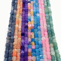 Natürliche Effloresce Achat Perlen, Auswitterung Achat, Quadrat, DIY, keine, 8x8mm, Länge:ca. 38 cm, verkauft von Strang