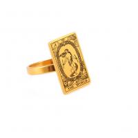Stainless Steel Finger Ring, 304 Stainless Steel & for woman, golden, 1mm,20*12.6mm 