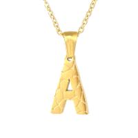 Stainless Steel Jewelry Necklace, 304 Stainless Steel, Alphabet Letter, Vacuum Ion Plating, fashion jewelry & for woman, golden Approx 17.71 Inch 