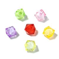 Perlen in Perlen Acrylperlen, Acryl, Rhombus, DIY, gemischte Farben, 10mm, Bohrung:ca. 2mm, 100PCs/Tasche, verkauft von Tasche