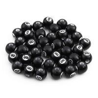 Acryl Schmuck Perlen, rund, Kunstdruck, DIY, weiß und schwarz, 11mm, Bohrung:ca. 3.5mm, 50PCs/Tasche, verkauft von Tasche
