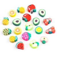 Obst Polymer Clay Perlen, Polymer Ton, ObstFrucht, DIY & verschiedene Stile für Wahl, keine, u7ea65mm, Bohrung:ca. 2mm, 50PCs/Tasche, verkauft von Tasche
