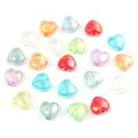 Perles acryliques plaquée, Acrylique, coeur, Placage coloré, DIY, couleurs mélangées Environ 2mm Vendu par sac