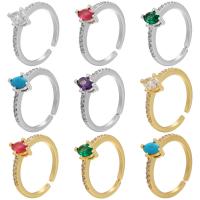 Латунное кольцо с стразами, Латунь, Другое покрытие, Регулируемый & Женский & со стразами, Много цветов для выбора, 20mm, продается PC