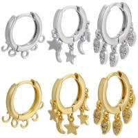 Huggie Hoop Drop Earring, laiton, Placage, styles différents pour le choix & pavé de micro zircon & pour femme, plus de couleurs à choisir, Vendu par paire