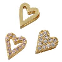 Brass Slide Charm, plated & micro pave cubic zirconia 