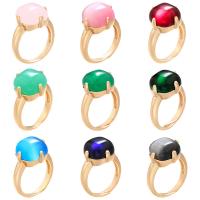 Zirkonia Messing Finger Ring, goldfarben plattiert, Einstellbar & Micro pave Zirkonia & für Frau, keine, 27x21mm, verkauft von PC