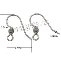 Stainless Steel Hook Earwire, 316 Stainless Steel, with loop, original color 0.7mm Approx 2mm 