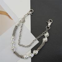 Bag Straps, Zinc Alloy, with Plastic Pearl & Iron, platinum color plated, Double Layer & for woman Approx 45 cm 