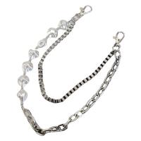 Bag Straps, Zinc Alloy, with Plastic Pearl & Iron, platinum color plated, Double Layer & for woman Approx 50 cm 