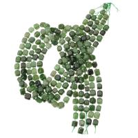 Perles de Pierre jade, Pierre de jaspe, avec Seedbead, cube, DIY, vert Environ 15.5 pouce, Vendu par brin
