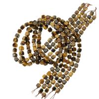 Tiger Eye Beads, with Seedbead, Cube, DIY, yellow Approx 15.3 Inch 