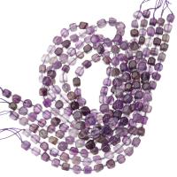 Natürliche Amethyst Perlen, mit Seedbead, Quadrat, DIY, violett, 5x5x5mm, Länge:ca. 15.6 ZollInch, verkauft von Strang