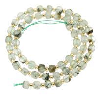 Prehnite Beads, Natural Prehnite, with Seedbead, Square, DIY & faceted, light green Approx 15.5 Inch 