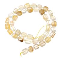 Citrin Naturperlen, Gelbquarz Perlen, mit Seedbead, Quadrat, DIY, gelb, Grade A, 7x7x7mm, Länge:ca. 15 ZollInch, verkauft von Strang