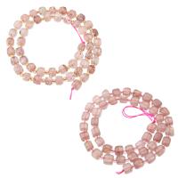 Strawberry Quartz Beads, with Seedbead, Cube, DIY pink Approx 16 Inch 
