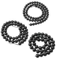 Labradorit Perlen, rund, DIY & verschiedene Größen vorhanden, schwarz, Länge:ca. 15.8 ZollInch, verkauft von Strang