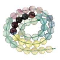 Fluorit Perlen, Buntes Fluorit, rund, DIY & verschiedene Größen vorhanden, farbenfroh, Klasse AB, Länge:ca. 16 ZollInch, verkauft von Strang