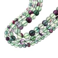 Fluorit Perlen, Buntes Fluorit, rund, DIY & verschiedene Größen vorhanden, farbenfroh, Grade A, Länge:ca. 16 ZollInch, verkauft von Strang