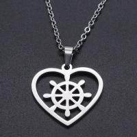 Titanium Steel Jewelry Necklace, Heart, Vacuum Ion Plating, for woman & hollow Approx 45 cm, Approx 