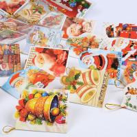 Christmas Greeting Card, Papier, Drucken, Faltbare, gemischte Farben, 65x75mm, 160PCs/setzen, verkauft von setzen