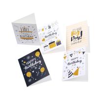 Greeting Card, Paper, printing, Foldable & gold accent, mixed colors 