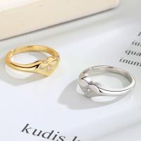 Cupronickel Finger Ring, plated & for woman & with rhinestone 6.42mm,19.2mm 