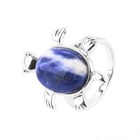 Gemstone Zinc Alloy Finger Ring, with Gemstone, Turtle & for woman 