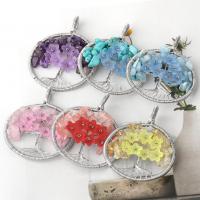 Gemstone Zinc Alloy Pendants, with Gemstone, platinum color plated & Unisex Approx 17.72 Inch 