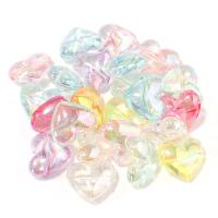 Perles acryliques plaquée, Acrylique, coeur, Placage coloré, DIY & transparent, couleurs mélangées Environ 1.6mm Vendu par sac