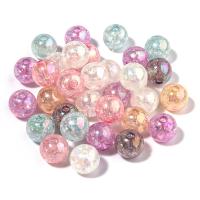 Crackle Acrylic Beads, Round, DIY & ice flake, mixed colors, 8/10mm 
