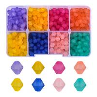 Frosted Acrylic Beads, with Plastic Box, DIY & 8 cells, mixed colors Approx 1.5mm 