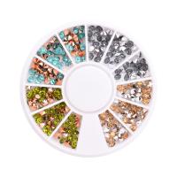 Polymer Clay Nagel Kunst, Harz, mit Kunststoff Kasten, DIY & 12 Zellen, gemischte Farben, 3mm,60x9mm, verkauft von Box