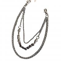 Zinc Alloy Waist Chain, with Iron, platinum color plated, three layers & punk style & for man Approx 35 cm, Approx  45 cm, Approx  55 cm 
