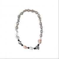 Ожерелье из ракушки Южного моря, Shell Pearl, с цинковый сплав, Платиновое покрытие платиновым цвет, ювелирные изделия моды & Мужская, длина:Приблизительно 21.2 дюймовый, продается PC
