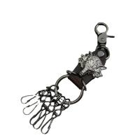 Zinc Alloy Key Clasp, Cowhide, with Zinc Alloy, Wolf, plated, punk style & Unisex 200mm 