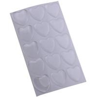 Cabujón de resina translúcida, Corazón, Bricolaje & pegamento de gota, claro, 24.5x24.5x1.6mm, Vendido por UD