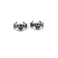 Earring Cuff and Wraps, 316 Stainless Steel, Skull, vintage & Unisex & with rhinestone & blacken 