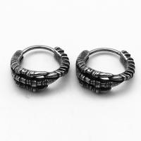 Stainless Steel Hoop Earring, 316 Stainless Steel, vintage & Unisex & blacken 