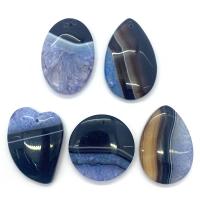 Agate Pendants de Quartz , agate quartz de glace, envoyé au hasard & 5 pièces & DIY, couleurs mélangées, 35x45- é, Vendu par fixé