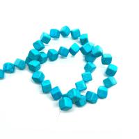 Synthetische Türkis Perlen, Quadrat, DIY & verschiedene Größen vorhanden, blau, Länge:ca. 14.96 ZollInch, verkauft von Strang