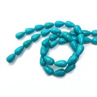 Synthetische Türkis Perlen, Tropfen, DIY & verschiedene Größen vorhanden, blau, Länge:ca. 14.96 , verkauft von Strang