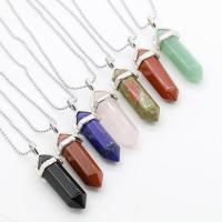 Gemstone Necklaces, Zinc Alloy, with Gemstone & for woman Approx 17.72 Inch 