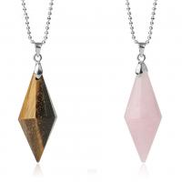 Драгоценный камень Ожерелья, цинковый сплав, с Полудрагоценный камень, различные материалы для выбора & Мужская длина:Приблизительно 17.72 дюймовый, продается Strand