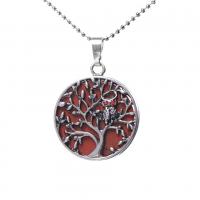 Gemstone Necklaces, Zinc Alloy, with Gemstone, tree of life design  & for woman & with rhinestone Approx 17.72 Inch 