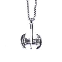 316 Stainless Steel Necklace, Axe, fashion jewelry & for man & blacken cm 