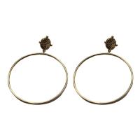 Brass Drop Earring, gold color plated, fashion jewelry & for woman, 70mm 