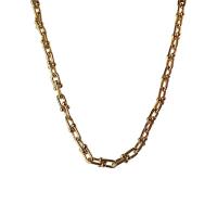 Brass Chain Necklace, gold color plated, for woman 