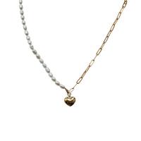 Freshwater Pearl Brass Necklace, with Freshwater Pearl, gold color plated, fashion jewelry & for woman cm 