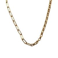 Brass Chain Necklace, gold color plated, fashion jewelry & for woman, 505mm 